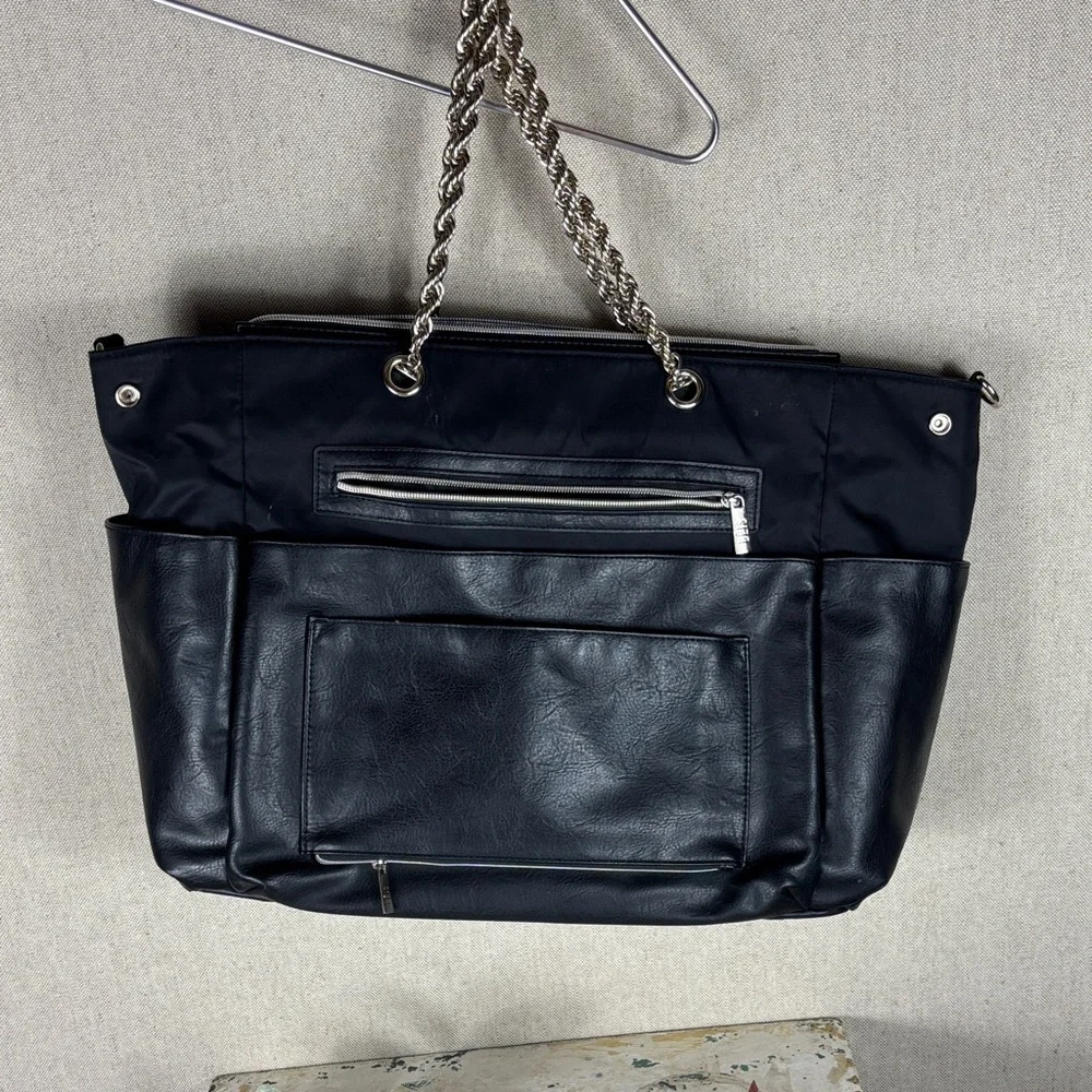 Beis > Black Chain Strap Diaper Bag